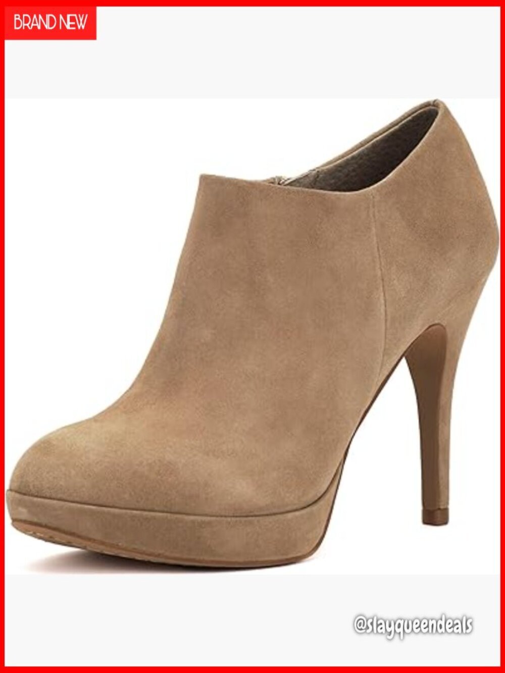 Suede Platform Ankle Boots with 3.75 Inch Heel Zip Closure